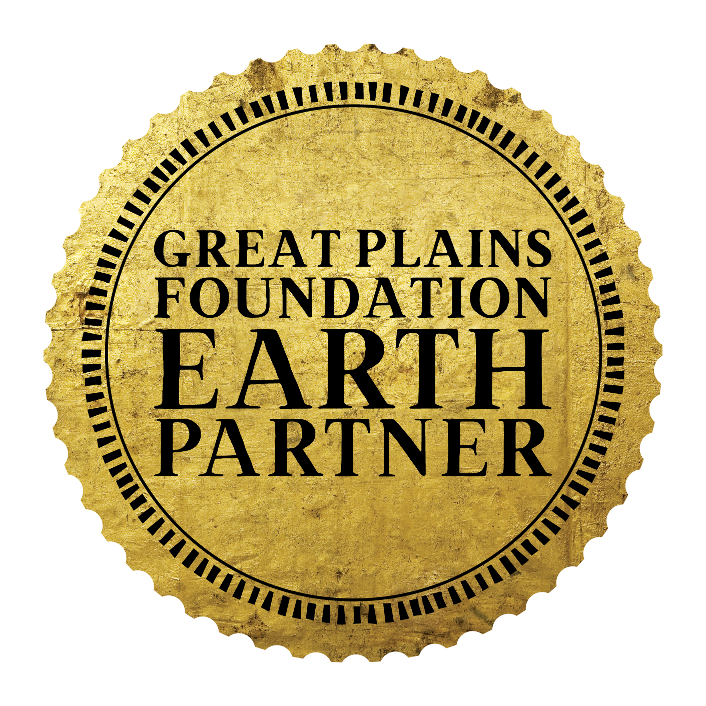 Great Plains Foundation Earth Partners Badge Gold Text